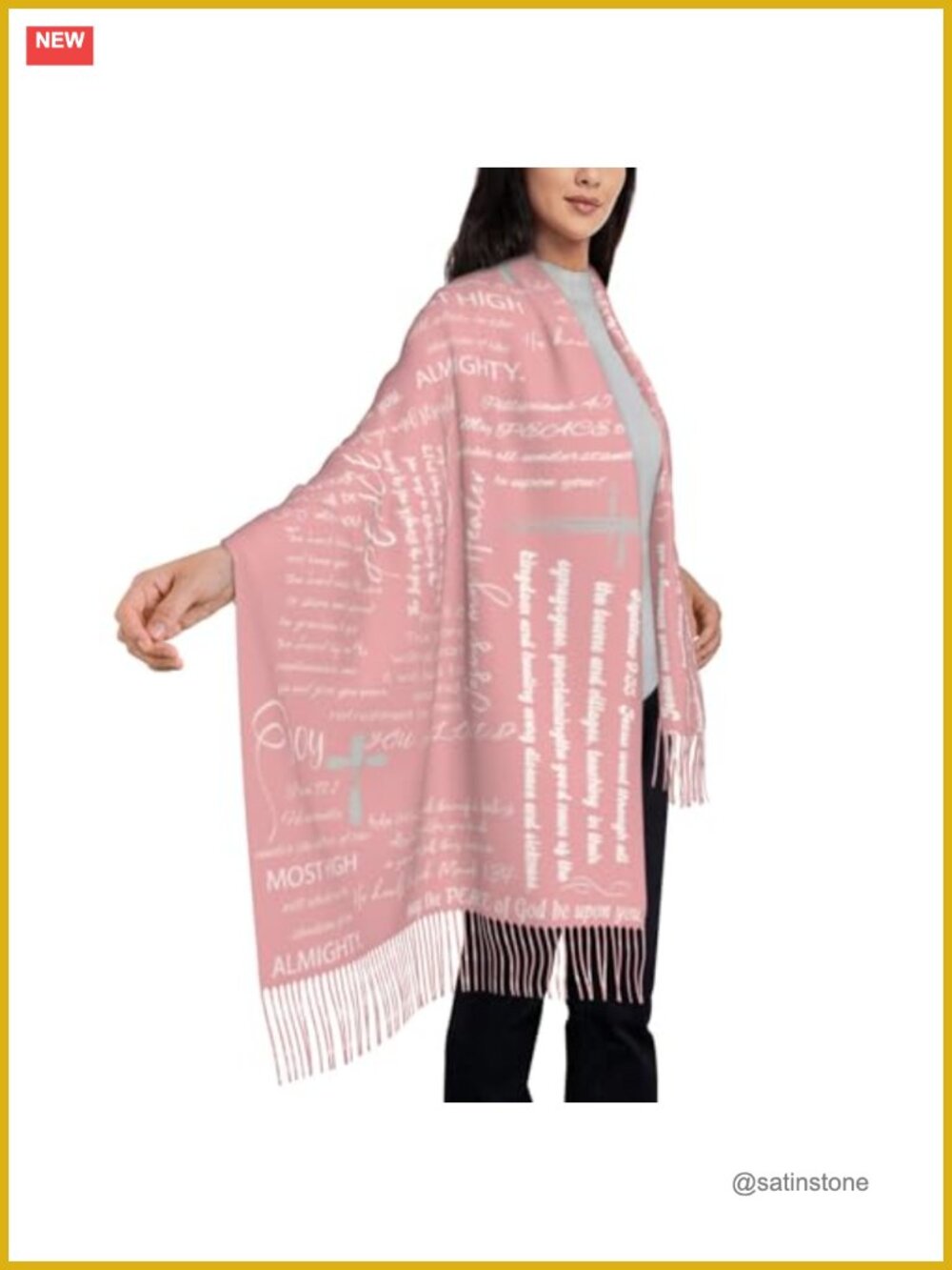 Christian Prayer Shawl for Women with Bible Verse, Church Wrap Scarf,